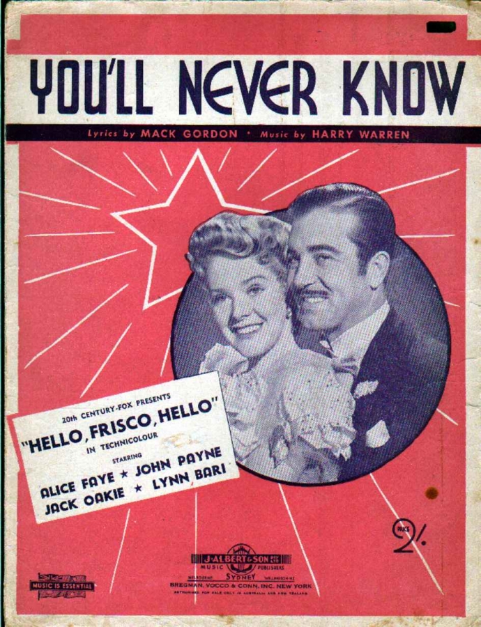 Alice Faye — You&#039;ll Never Know cover artwork