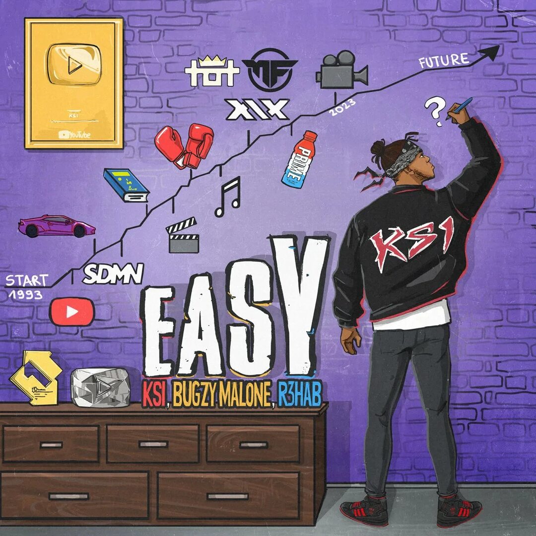 KSI featuring Bugzy Malone &amp; R3HAB(11183) — Easy cover artwork