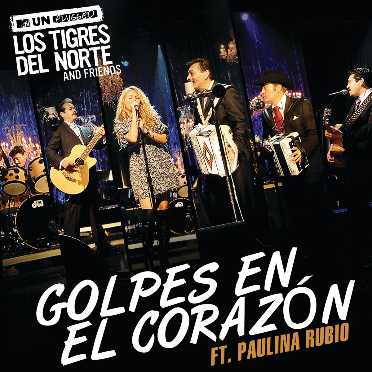 Los Tigres del Norte ft. featuring Paulina Rubio Golpes En El Corazón cover artwork