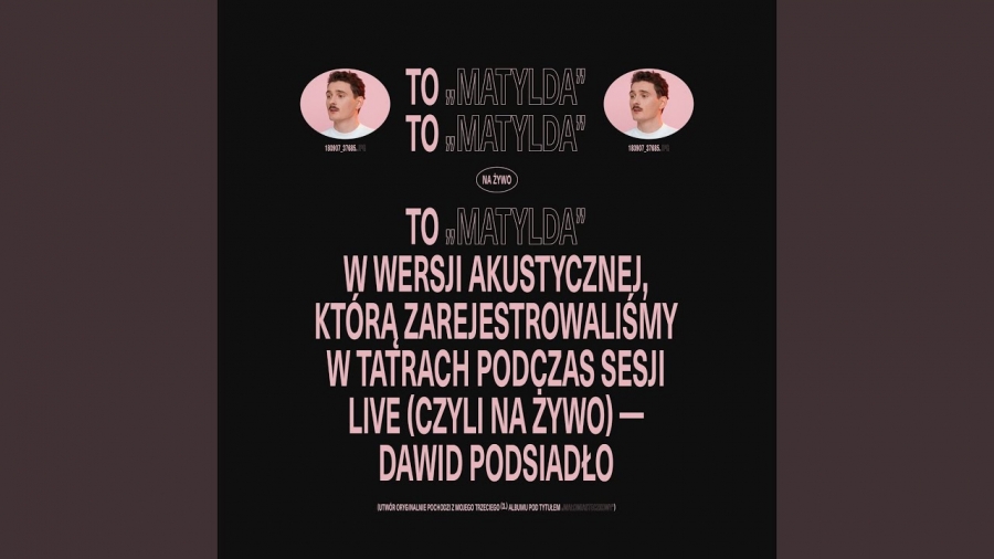 Dawid Podsiadło — Matylda (na żywo, akustycznie) cover artwork