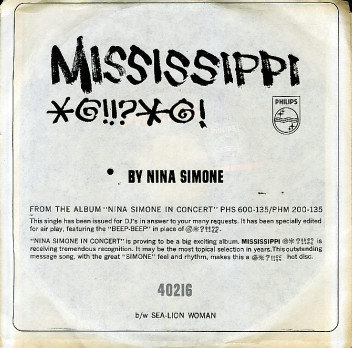 Nina Simone Mississippi Goddam cover artwork
