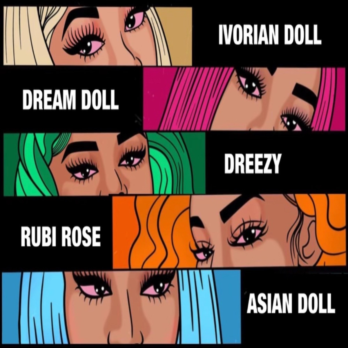 Asian Doll ft. featuring RUBY ROSE, DreamDoll, Dreezy, & Ivorian Doll Nunnadet Shit (Remix) cover artwork