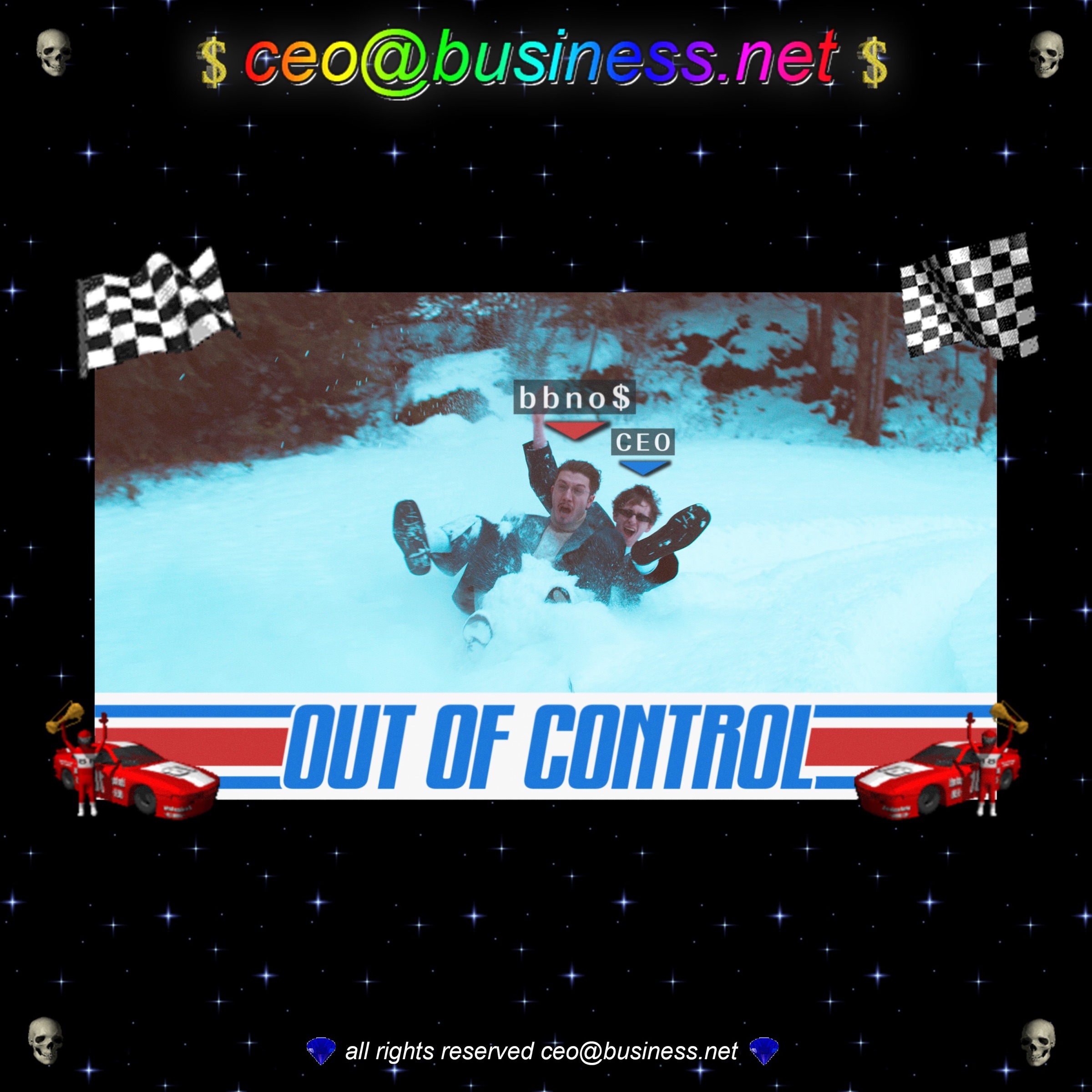 ceo@business.net, Lentra, & bbno$ Out of Control cover artwork