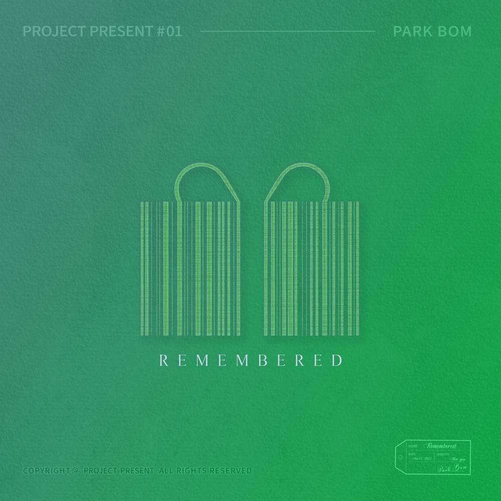 Park Bom PROJECT PRESENT #01: Remembered cover artwork