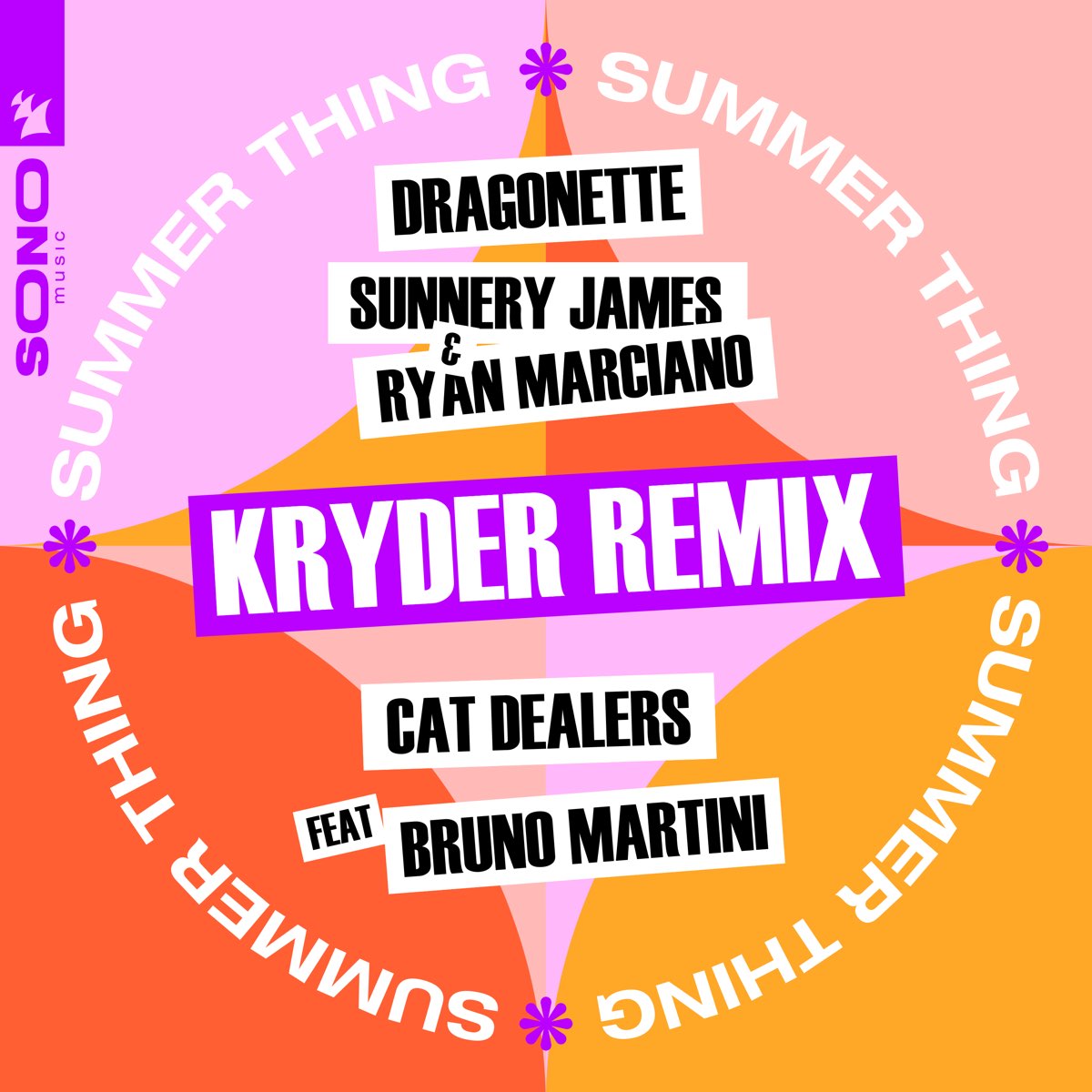 Dragonette, Sunnery James &amp; Ryan Marciano, & Cat Dealers featuring Bruno Martini — Summer Thing (Kryder Remix) cover artwork