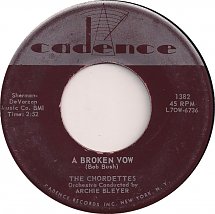 The Chordettes — A Broken Vow cover artwork