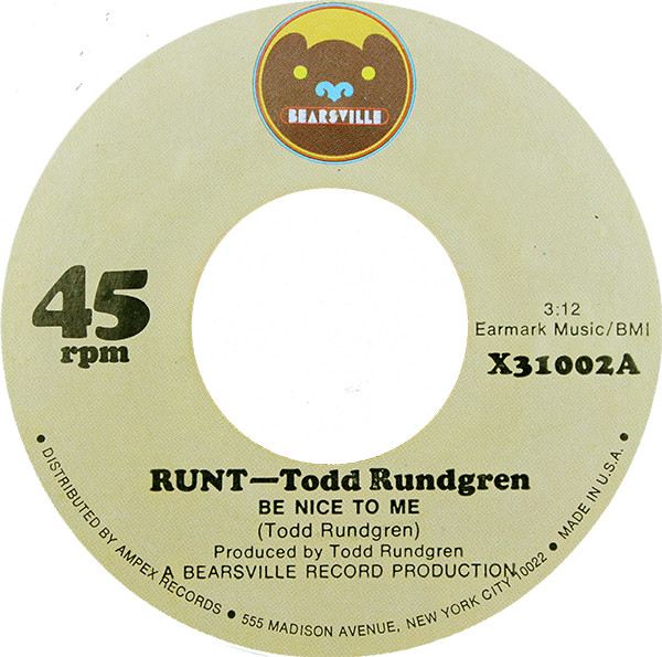 Todd Rundgren Be Nice to Me cover artwork