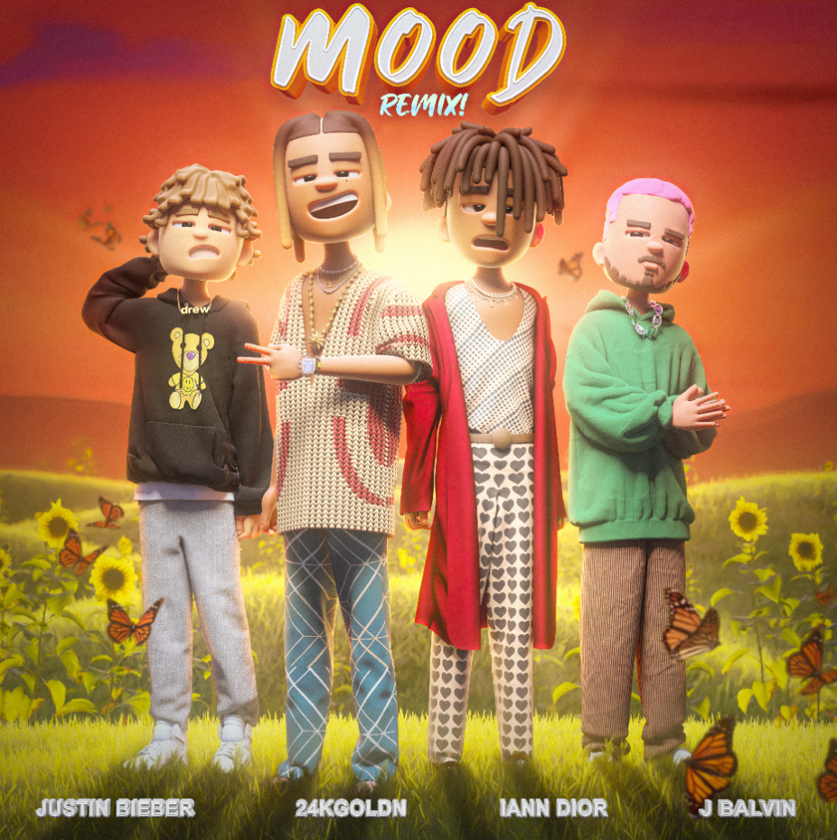 24kGoldn featuring Justin Bieber, J Balvin, & iann dior — Mood (Remix) cover artwork