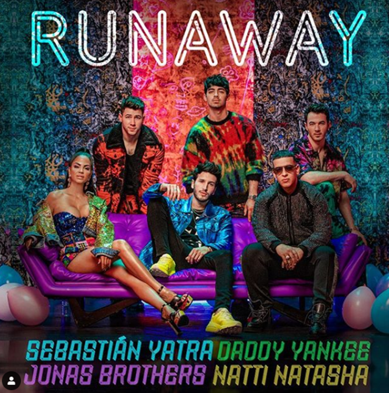 Sebastián Yatra featuring Jonas Brothers, Natti Natasha, & Daddy Yankee — Runaway (feat. Natti Natasha, Jonas Brothers &amp; Daddy Yankee) cover artwork